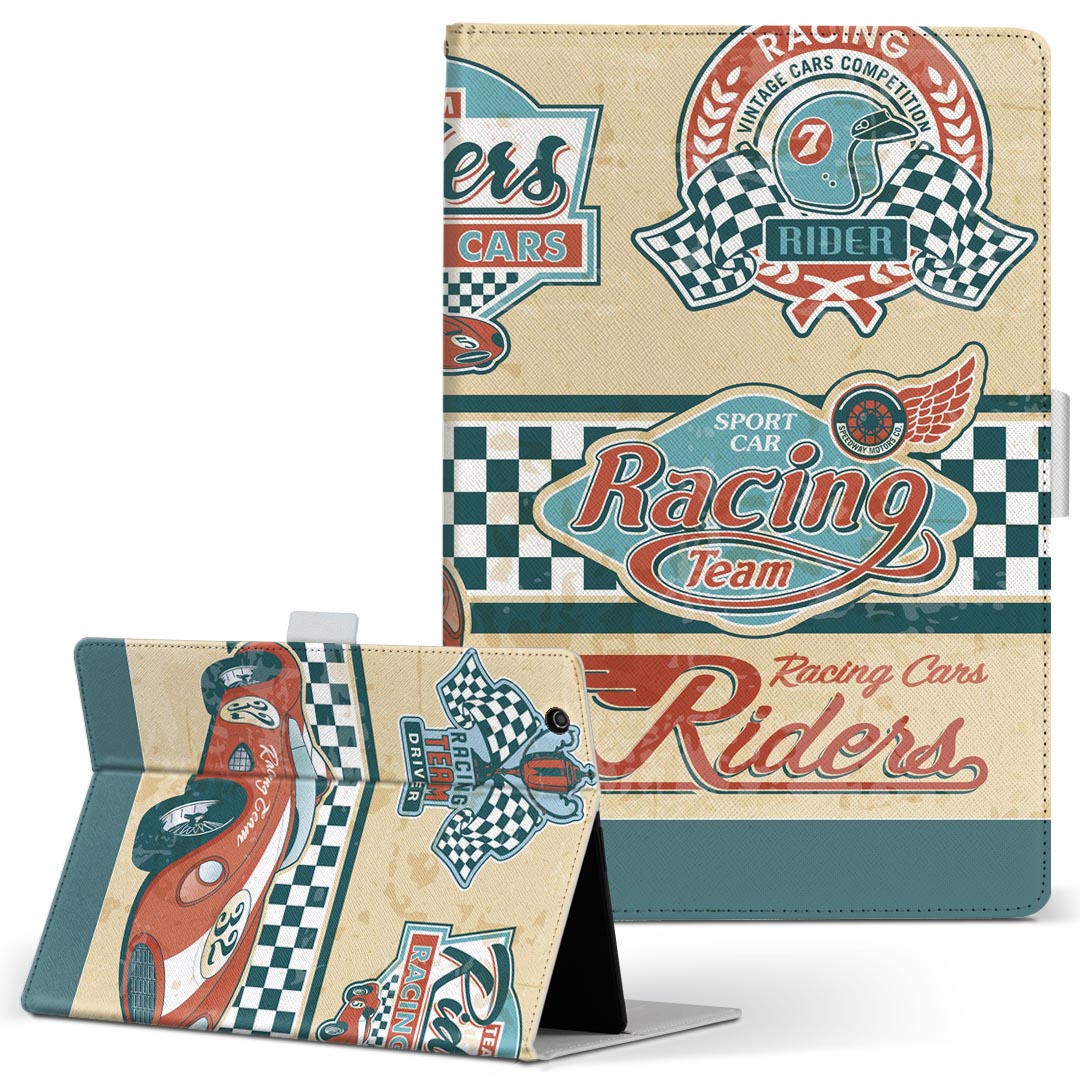 商品特徴・高品質な人工革に継ぎ目のないシームレスな全面デザイン。・業務用の特殊印刷機を使用した高精細プリント。さらにUV加工を施しダメージに強い仕上がり。・動画などの視聴に便利なスタンド機能。・内側に便利なカードスロット＆ロングポケット。・マグネットフリップ機能で開け閉めカンタン。・内側の粘着部に直接端末を貼り付けるだけの簡単装着。繰り返しの付け外しもOK。注意事項商品画像はサンプルイメージですので、お使いのモニターやスマホの液晶によっては多少色味に違いを感じる場合があります。またこちらは白い無地の人工革にデザインをプリントした商品です。商品によっては凹凸や光沢、デコなどの加工があるように見えたり、布地や金属を素材にしたように見える商品もありますが、これらはデザインの図版によるものです。イメージと違った、モニターと色味が異なるなどの理由による交換や返金はご対応できかねます。当店では複数サイズ用意している素材カバーからご注文の機種に一番近いサイズでご用意していますが、お使いのタブレットによっては端末とカバーの間に多少の余白が生じます。ご注文の前に、商品ページに掲載のカバーサイズとお手持ちの端末のサイズを比較・確認してください。こちらはレザーカバー内面の接着部にタブレット端末を直接貼り付けてお使い頂く商品です。レザーカバーのみの販売で、タブレット端末やハードケースは付属しません。ケースを装着したままのスタンド（クレードル）充電やワイヤレス充電（置くだけ充電）は対応していません。商品完成後すぐに発送していますため、印刷・UV加工独特の匂いが残る場合があります。お使い頂くうちに匂いは消えますが、気になる場合は風通しの良い場所に数日置いてください。ご注文後に1点1点制作する受注生産品のため、不良品以外のご返品や交換は固くお断り致します。サイズの選択間違いも保証対象外となりますため、ご注文の際は必ずお使いの端末とご注文のサイズをご確認下さい。発送について迅速な発送のためご入金確認のメールは控えております。発送予定日が分かり次第ご連絡を差し上げますので、こちらを入金確認に替えさせて頂きます。基本的には決済確認後、3〜10営業日前後での発送となります。繁忙期や休業日明けの場合はさらに時間がかかる場合があります。メール便の場合、到着までに2〜4日ほどかかる場合が多く、紛失などの保障もご対応できかねますのでご了承の上お選び下さい。