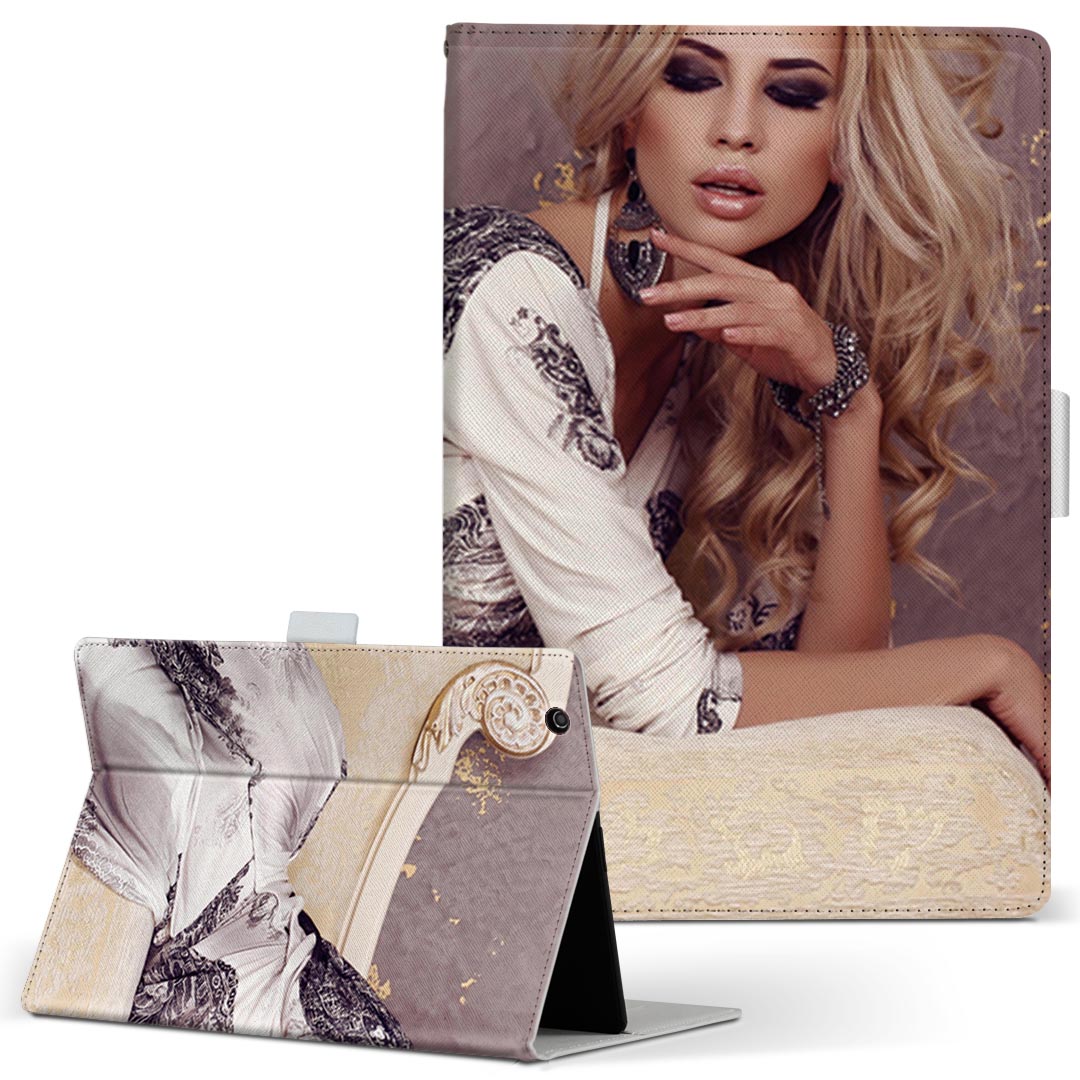 F-02K arrows tab f02k アローズタブ Lサイズ 手帳型 タブレットケース カバー レザー フリップ ダイアリー 二つ折り 011495 おしゃれ　女性