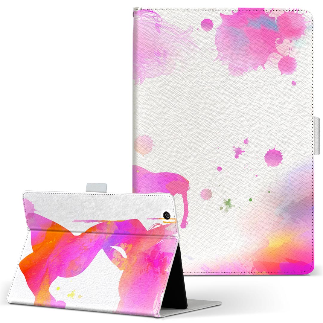 aiwa tab AB8 用 タブレット ケース JA3-TBA0801 / TBA0802 8インチ Mサイズ 手帳型 タブレットケース カバー レザー フリップ ダイアリー 二つ折り 革 015663 女の人　妖精　カラフル