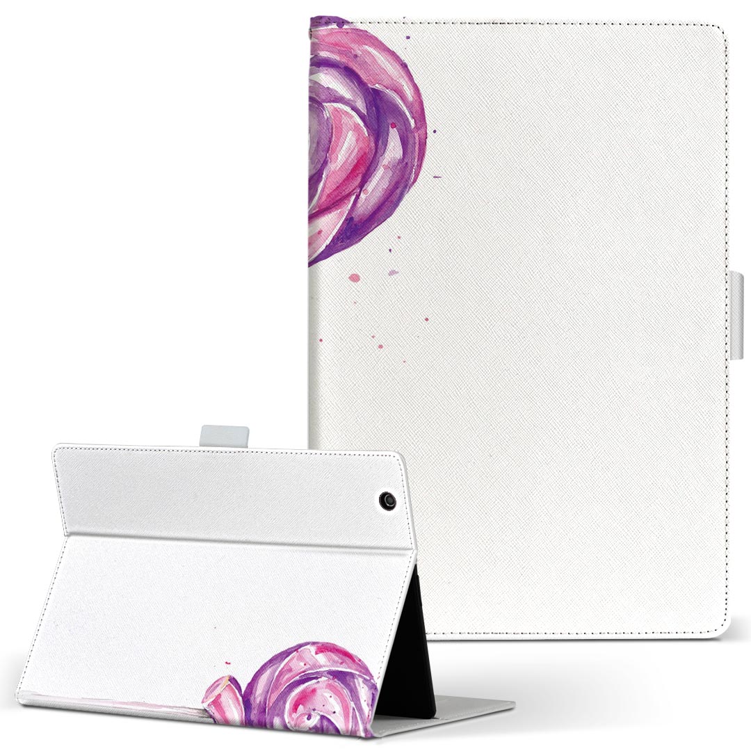 aiwa tab AB8 用 タブレット ケース JA3-TBA0801 / TBA0802 8インチ Mサイズ 手帳型 タブレットケース カバー レザー フリップ ダイアリー 二つ折り 革 017767 ぺろぺろキャンディ　飴