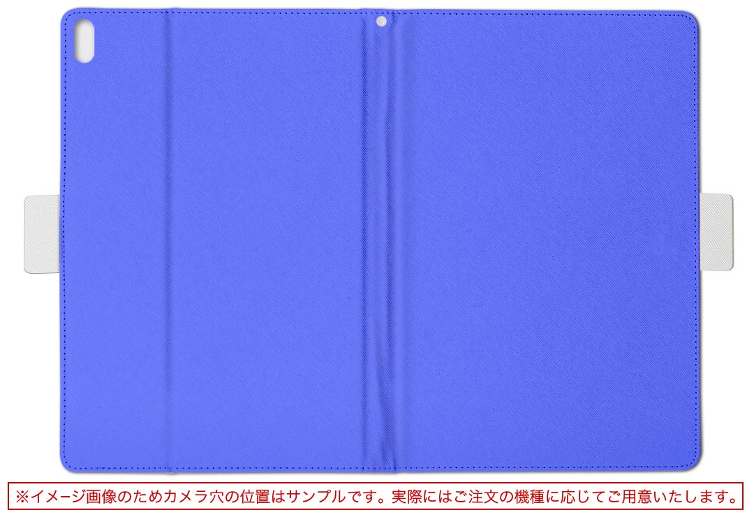 スマコレのdtab d-51c 用 タブレットケース docomo ドコモ Lサイズ 手帳型 タブレットケース カバー 全機種対応有り レザー フリップ ダイアリー 二つ折り 革 012241 青　単色　シンプル｜アングル2