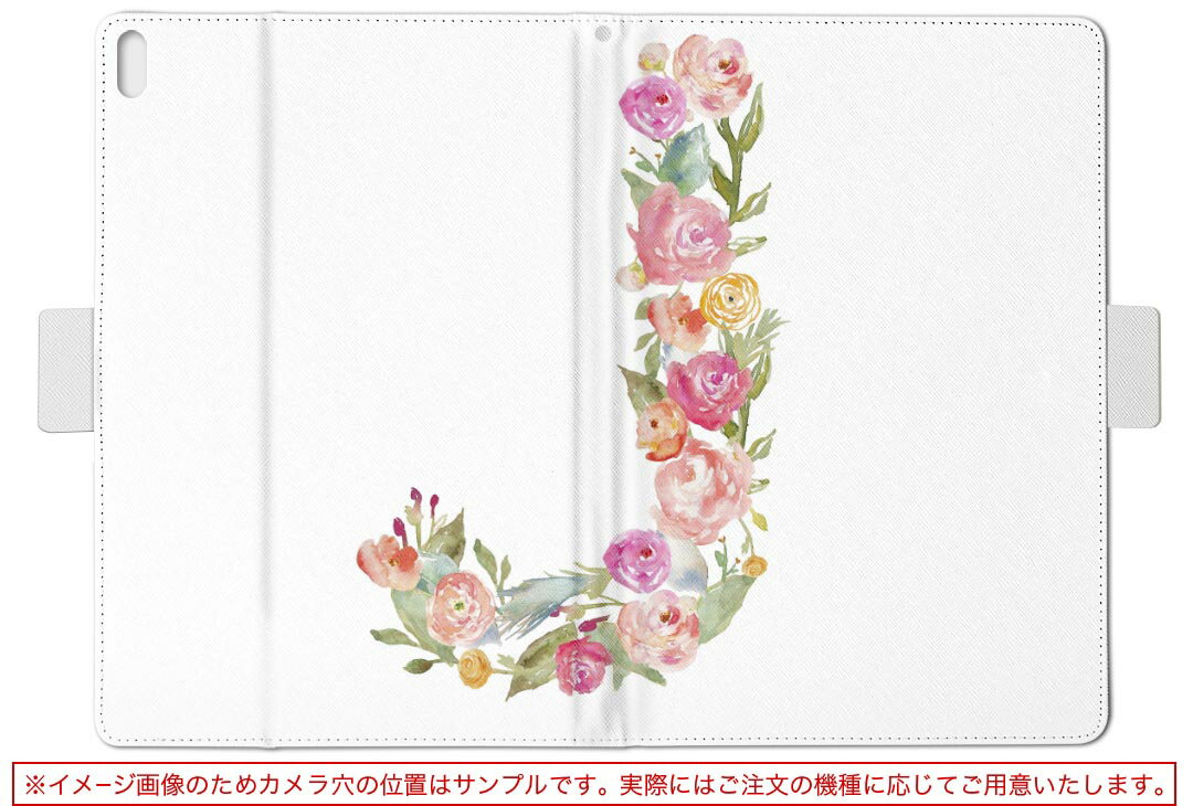 HUAWEI MatePad 11 対応 手帳型 Lサイズ 手帳型 タブレットケース カバー 全機種対応有り レザー フリップ ダイアリー 二つ折り 革 019489 フォント 文字 j アルファベット