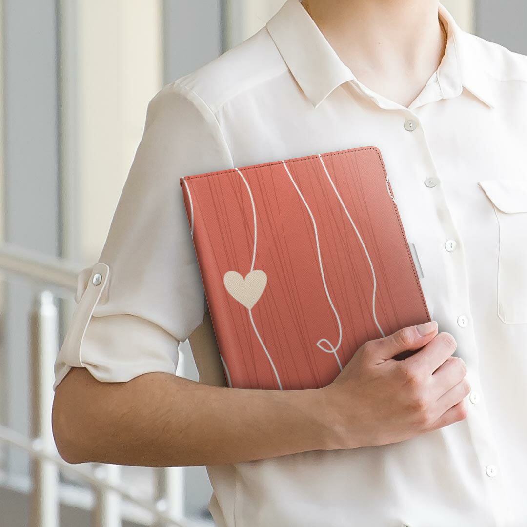 SO-03E Xperia Tablet Z エクスペリアタブレット so03e LLサイズ 手帳型 タブレットケース カバー 全機種対応有り レザー フリップ ダイアリー 二つ折り 革 000173 ハート　ピンク　イラスト