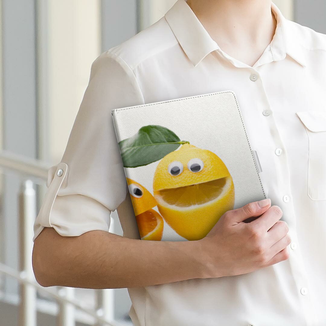 SH-06F AQUOS PAD アクオスパッド sh06f Sサイズ 手帳型 タブレットケース カバー 全機種対応有り レザー フリップ ダイアリー 二つ折り 革 000813 フルーツ　キャラ