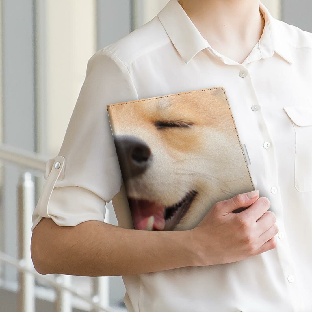 Surface Pro 2 Microsoft マイクロソフト Surface サーフェス surfacepro2 LLサイズ 手帳型 タブレットケース カバー 全機種対応有り レザー フリップ ダイアリー 二つ折り 革 000926 犬　柴犬