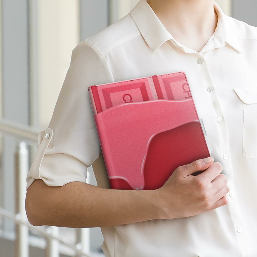 F-04H ARROWS Tab アローズタブ f04h LLサイズ 手帳型 タブレットケース カバー 全機種対応有り レザー フリップ ダイアリー 二つ折り 革 002446 チョコレート　ピンク