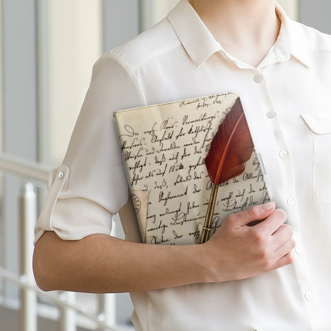 Kindle Fire HD 8.9 Amazon アマゾン キンドルファイア firehd89 Lサイズ 手帳型 タブレットケース カバー 全機種対応有り レザー フリップ ダイアリー 二つ折り 革 002662 外国　手紙　時計