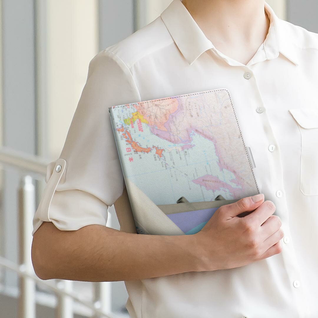 KYT32 Qua tab QZ8 キュアタブ quatabqz8 Mサイズ 手帳型 タブレットケース カバー 全機種対応有り レザー フリップ ダイアリー 二つ折り 革 002849 地図　乗り物　飛行機