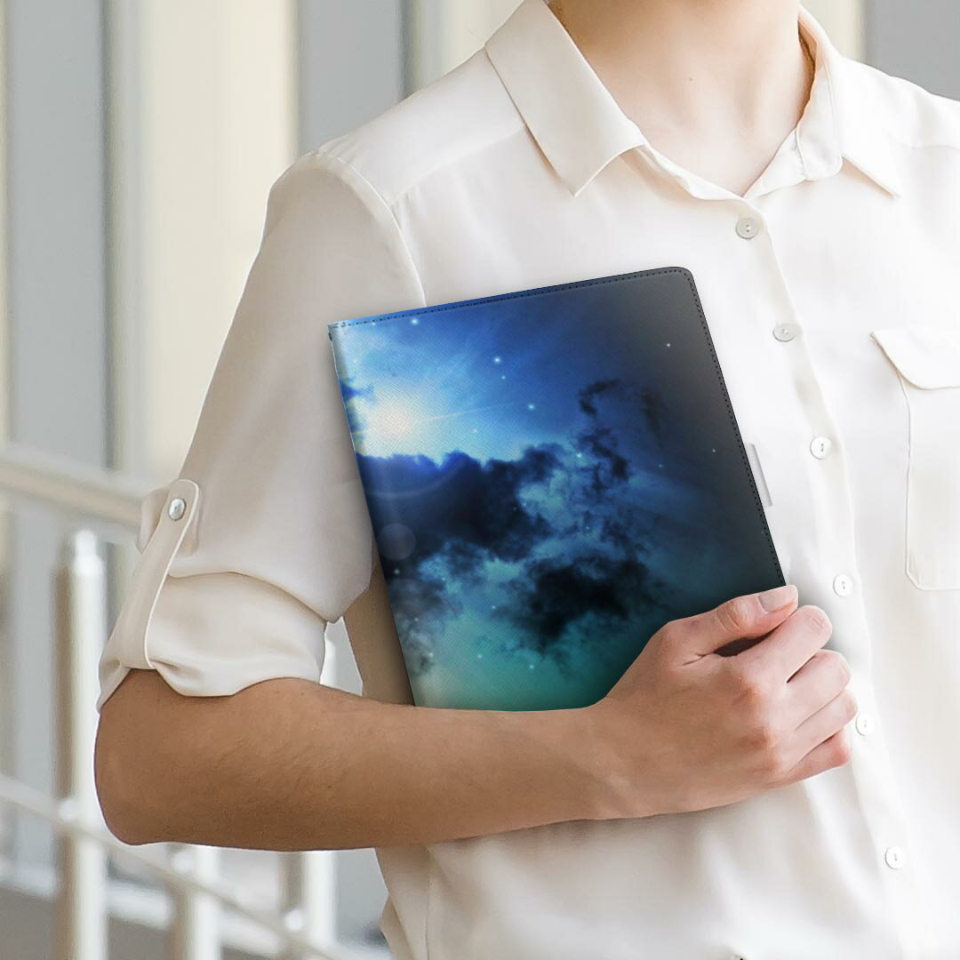 Lenovo TAB4 レノボ タブフォー Lサイズ 手帳型 タブレットケース カバー 全機種対応有り レザー フリップ ダイアリー 二つ折り 革 003445 宇宙　空　カラフル