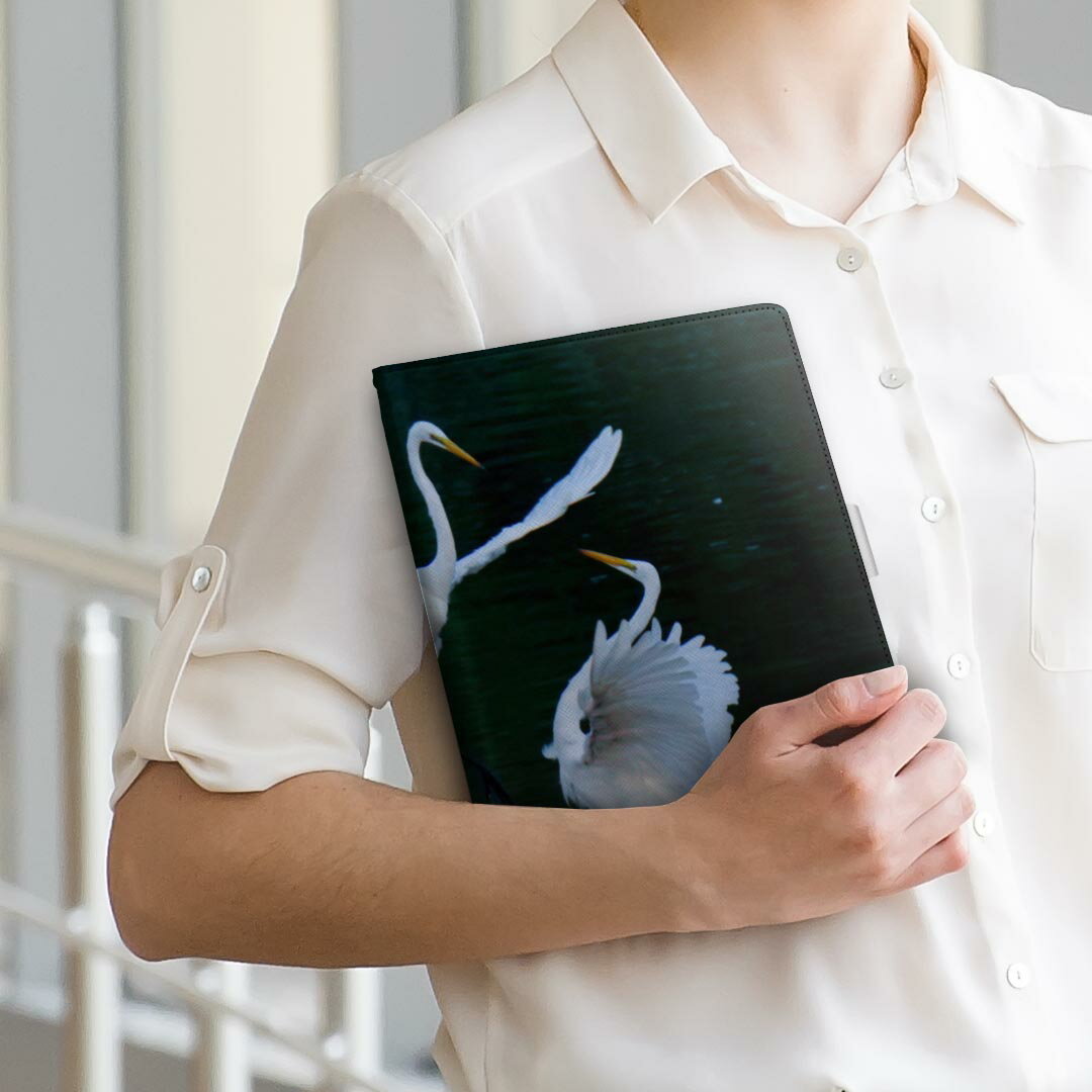 OPPO Pad Air 用 タブレットケース Lサイズ 手帳型 タブレットケース カバー 全機種対応有り レザー フリップ ダイアリー 二つ折り 革 023158 鳥　写真　生き物