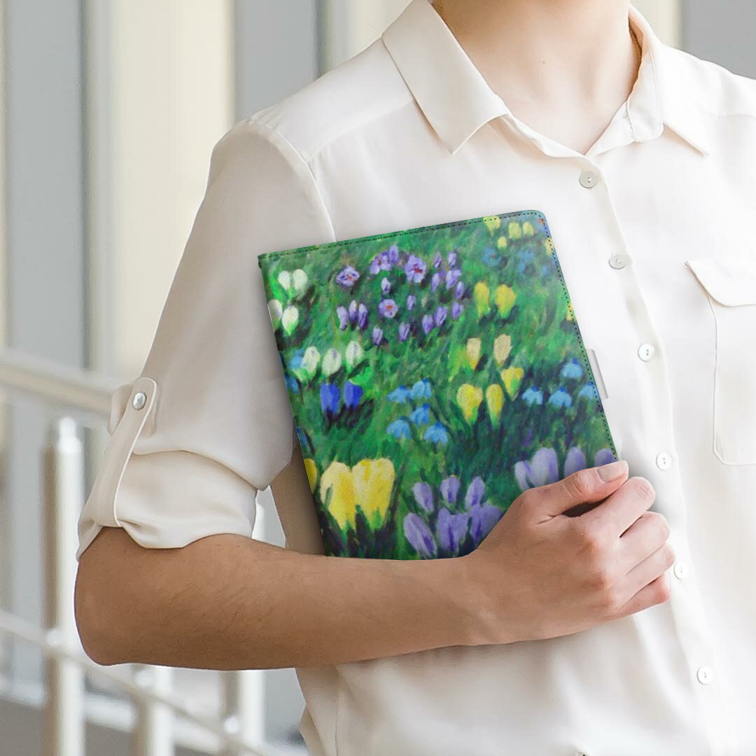 HUAWEI MatePad SE 10.4 専用 タブレットケース Lサイズ 手帳型 タブレットケース カバー 全機種対応有り レザー フリップ ダイアリー 二つ折り 革 023174 花　フラワー　イラスト