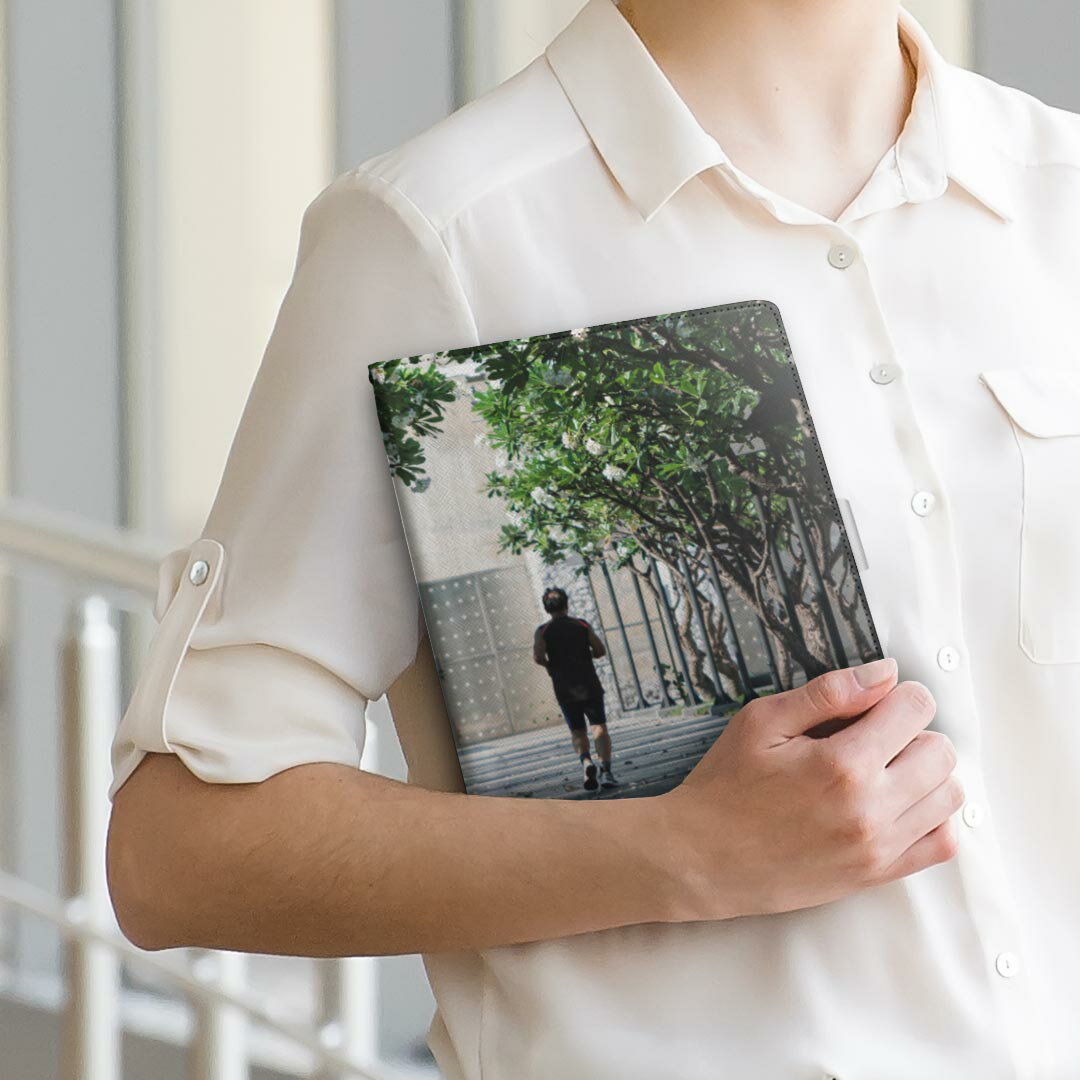 HUAWEI MatePad SE 10.4 専用 タブレットケース Lサイズ 手帳型 タブレットケース カバー 全機種対応有り レザー フリップ ダイアリー 二つ折り 革 023551 風景　運動　木