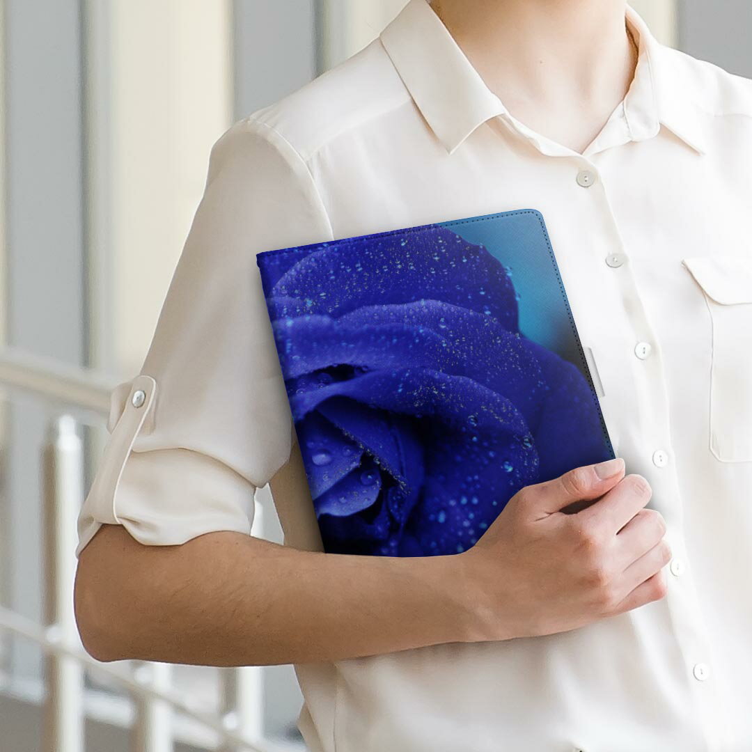 OPPO Pad Air 用 タブレットケース Lサイズ 手帳型 タブレットケース カバー 全機種対応有り レザー フリップ ダイアリー 二つ折り 革 023736 花　フラワー　バラ