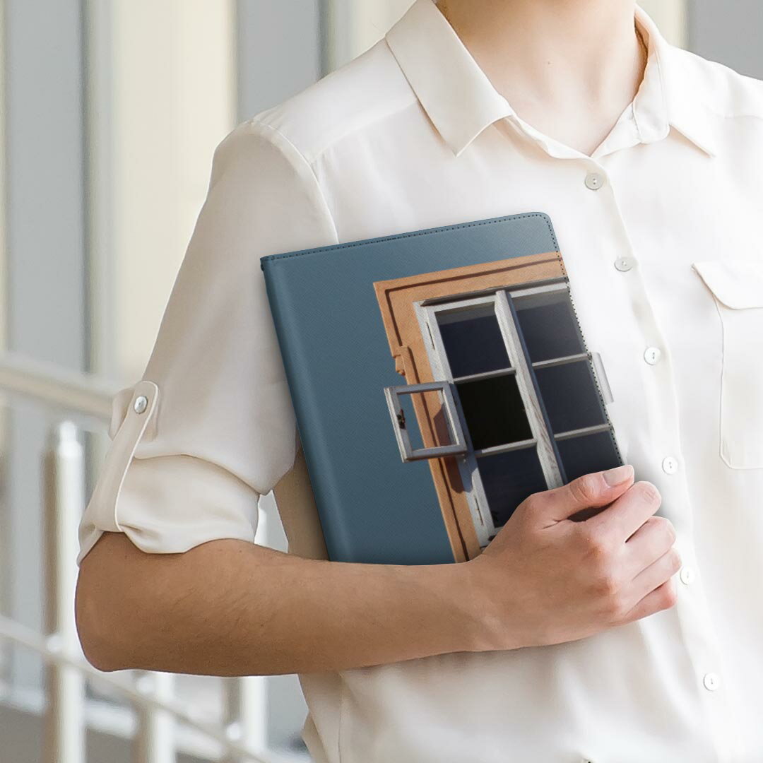 firemax11 用 2023年発売 対応カバー インチ L サイズ 手帳型 タブレットケース カバー 全機種対応有り レザー フリップ ダイアリー 二つ折り 革 023970 窓　写真