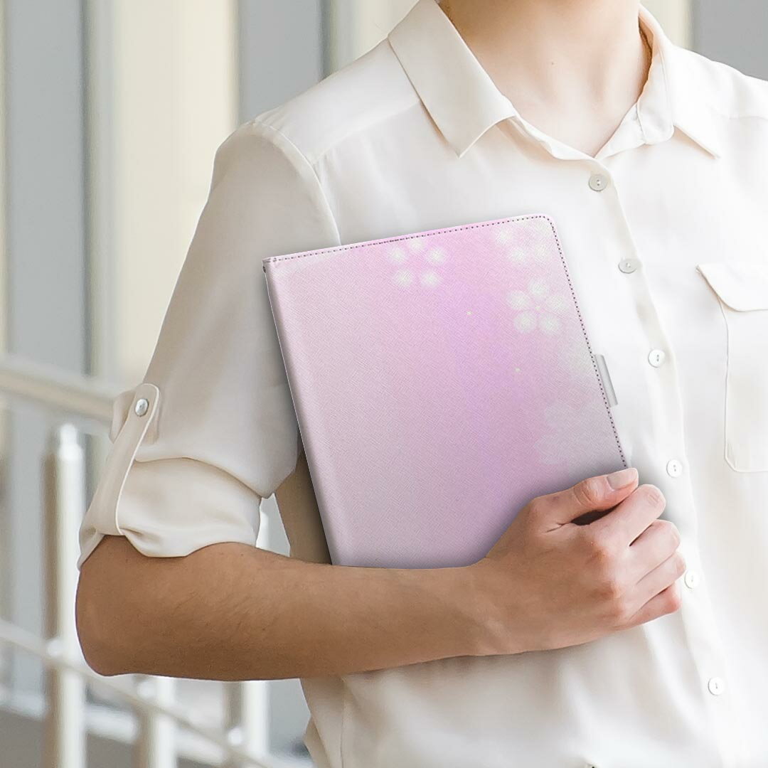 OPPO Pad Air 用 タブレットケース Lサイズ 手帳型 タブレットケース カバー 全機種対応有り レザー フリップ ダイアリー 二つ折り 革 004925 馬　桜　ピンク