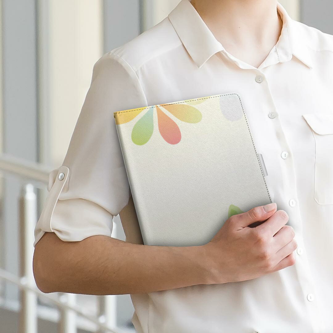 Lenovo TAB3 lenovo レノボ softbank ソフトバンク lenovotab3 Mサイズ 手帳型 タブレットケース カバー 全機種対応有り レザー フリップ ダイアリー 二つ折り 革 005333 蝶　花　シンプル