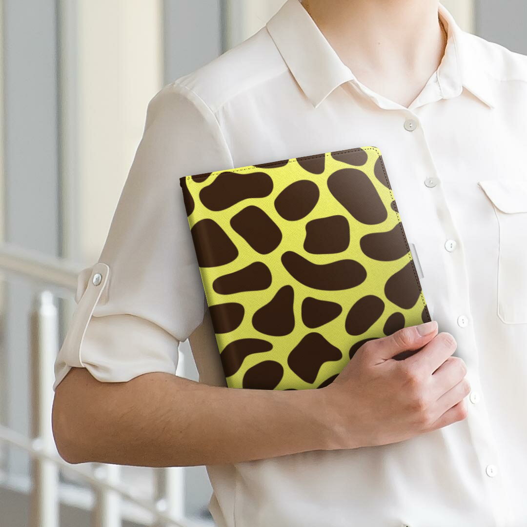 Lenovo TAB3 lenovo レノボ softbank ソフトバンク lenovotab3 Mサイズ 手帳型 タブレットケース カバー 全機種対応有り レザー フリップ ダイアリー 二つ折り 革 006408 ジラフ柄　動物　模様