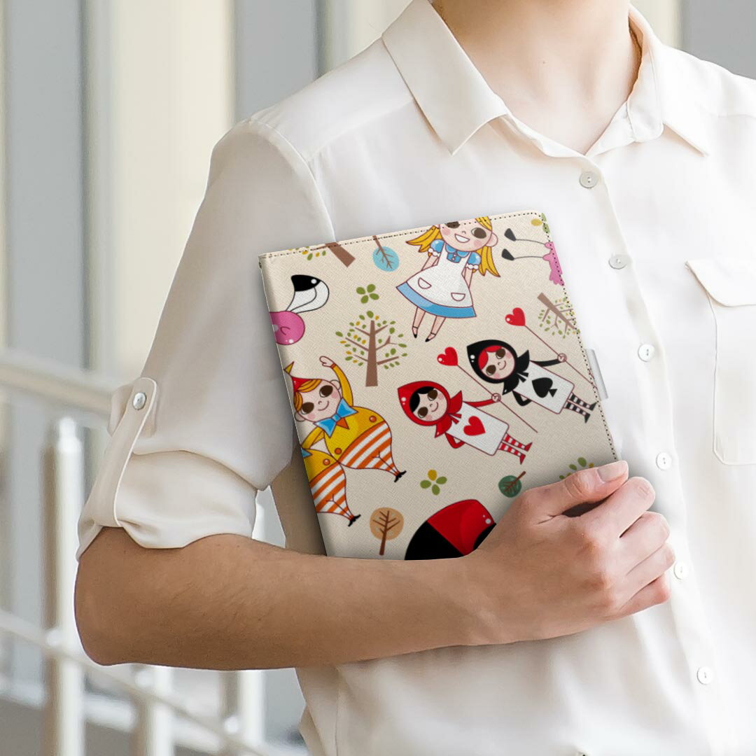 SO-03E Xperia Tablet Z エクスペリアタブレット so03e LLサイズ 手帳型 タブレットケース カバー 全機種対応有り レザー フリップ ダイアリー 二つ折り 革 006687 アリス　イラスト