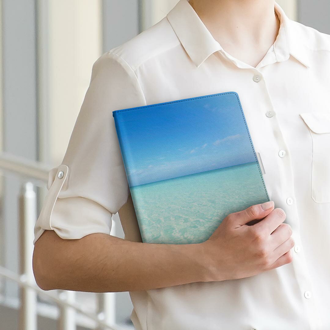dtab d-41A d41a 対応 手帳型 タブレットケース タブレットカバー カバー レザー ケース 手帳タイプ フリップ ダイアリー 二つ折り 直接貼り付けタイプ 006724 写真　海　空