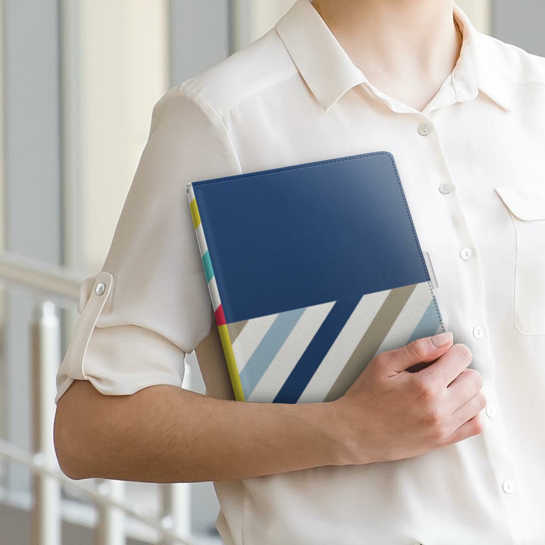 Lenovo TAB3 lenovo レノボ softbank ソフトバンク lenovotab3 Mサイズ 手帳型 タブレットケース カバー 全機種対応有り レザー フリップ ダイアリー 二つ折り 革 007060 模様　ストライプ