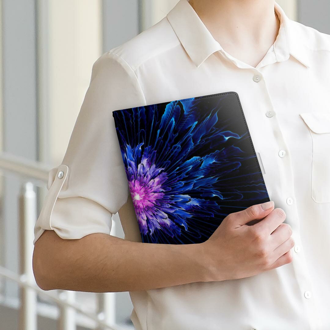 Kindle Fire HDX Amazon キンドルファイア firehdx Mサイズ 手帳型 タブレットケース カバー 全機種対応有り レザー フリップ ダイアリー 二つ折り 革 008575 花　　青　ブルー　ピンク