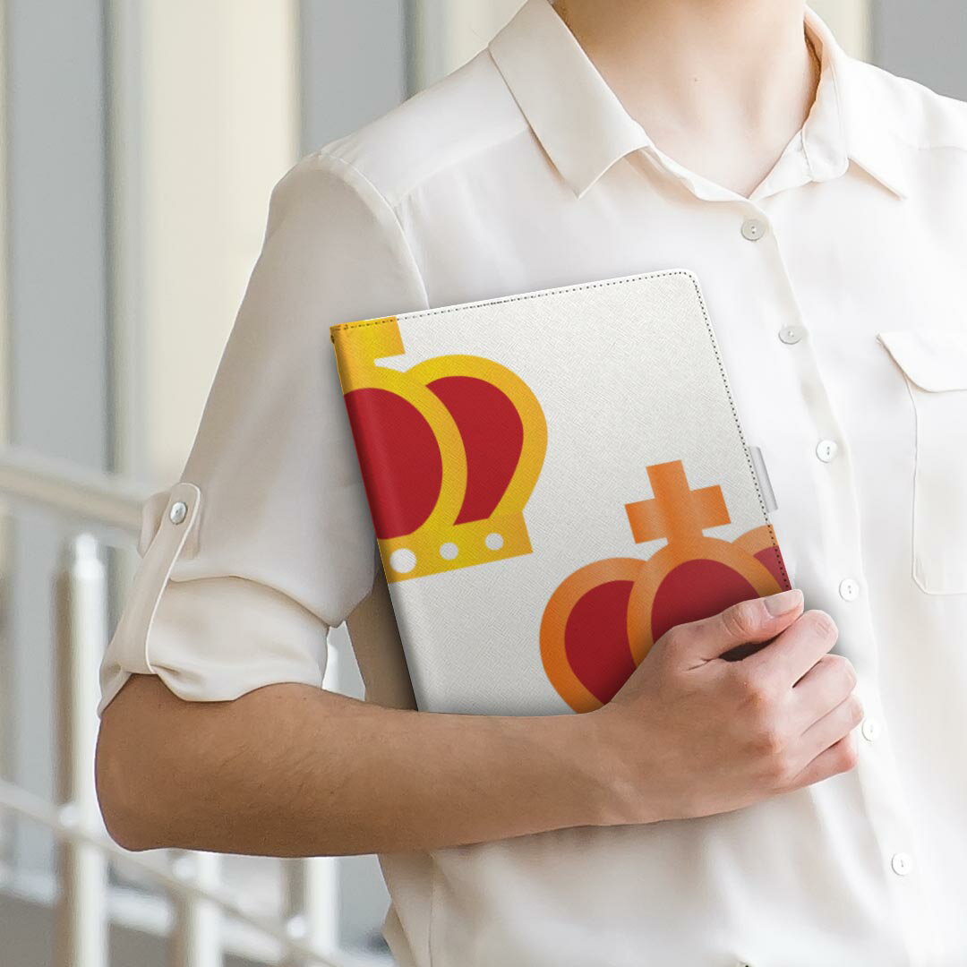 Qua tab PX LGエレクトロニクス quatabpx Mサイズ 手帳型 タブレットケース カバー 全機種対応有り レザー フリップ ダイアリー 二つ折り 革 009516 王冠　金　銀　銅