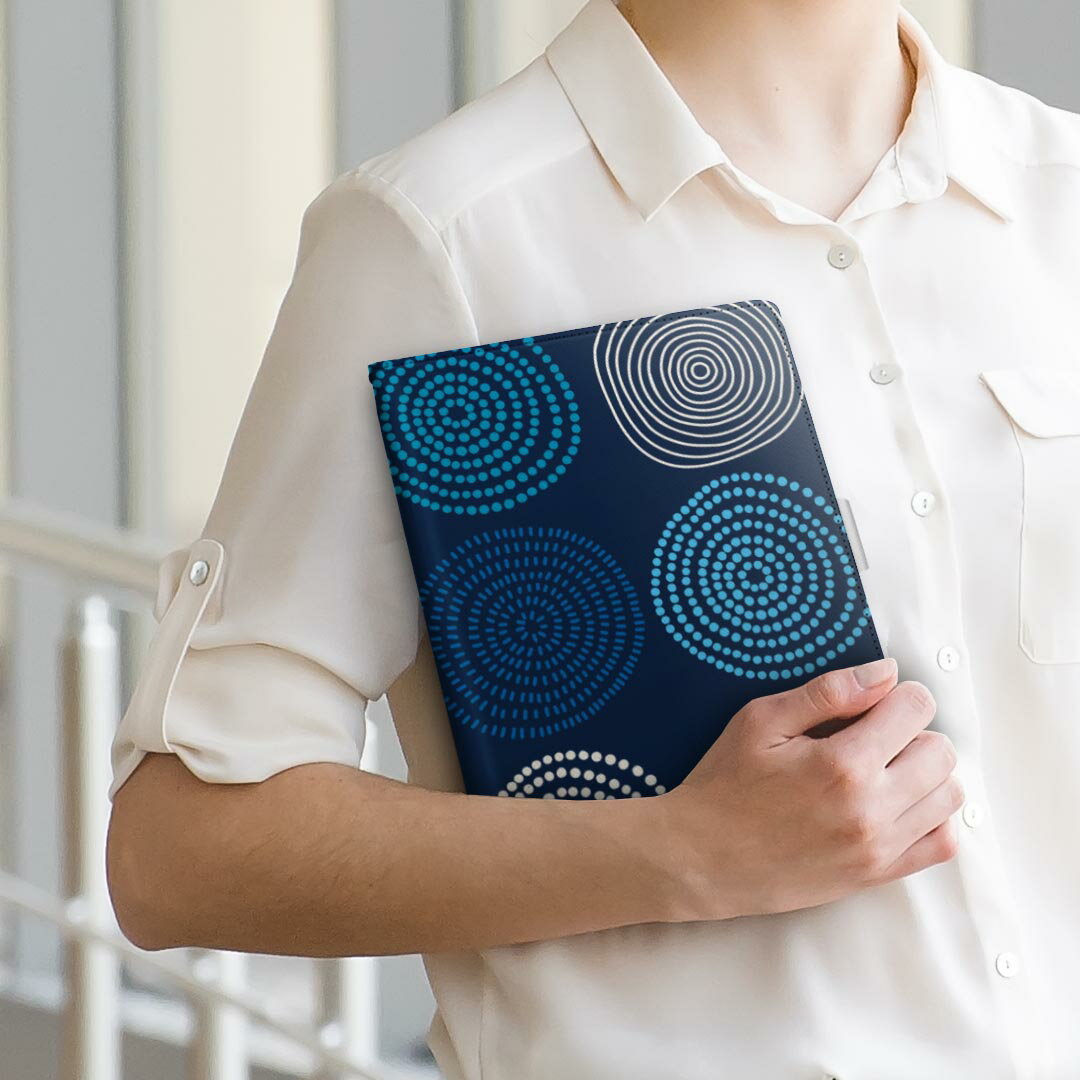 Lenovo Tab4 10 レノボ タブ4 10インチ Lサイズ 手帳型 タブレットケース カバー 全機種対応有り レザー フリップ ダイアリー 二つ折り 革 010449 模様　青　白