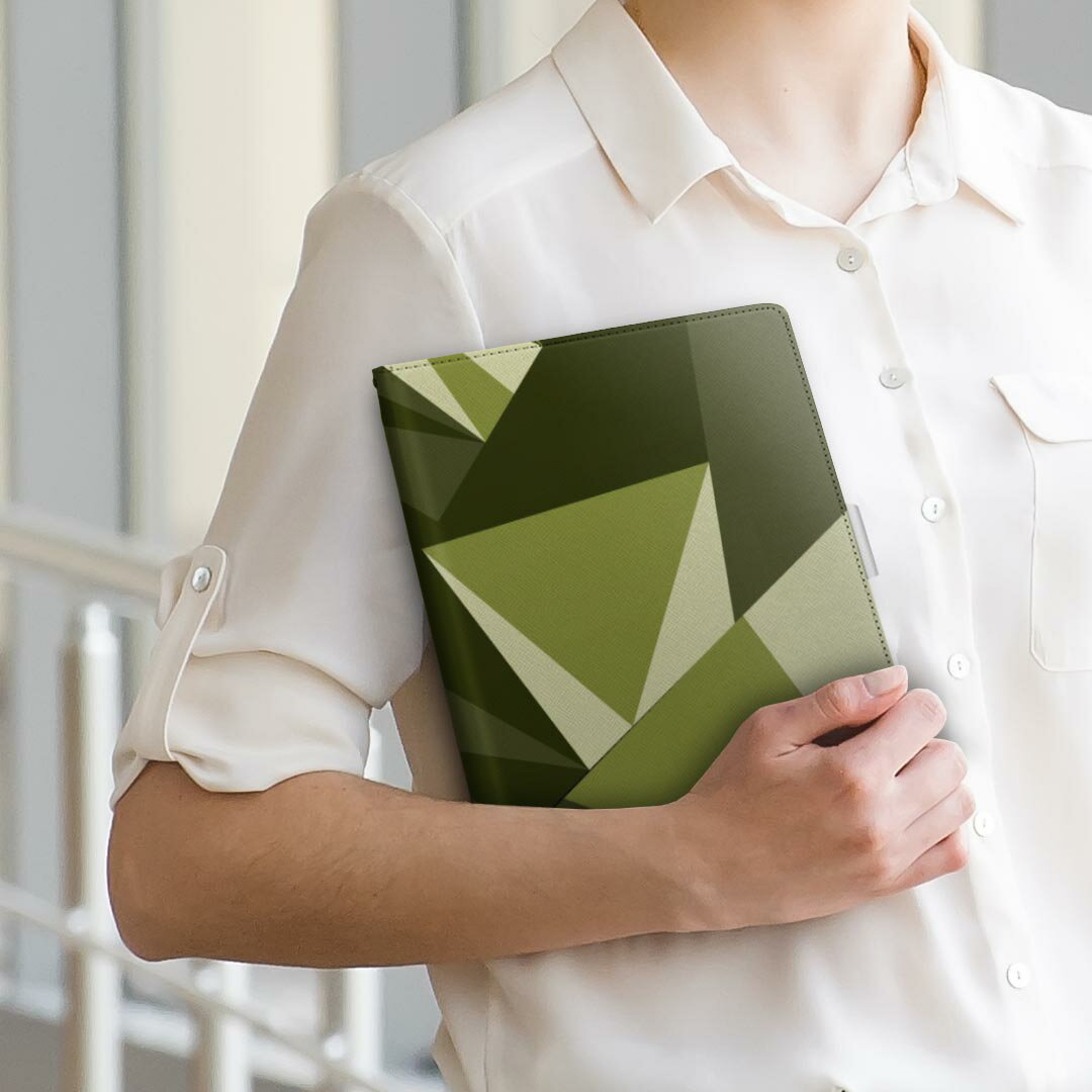 Xperia Tablet エクスペリアタブレット sot31 SONY ソニー Lサイズ 手帳型 タブレットケース カバー 全機種対応有り レザー フリップ ダイアリー 二つ折り 革 010461 迷彩　カモフラ　緑