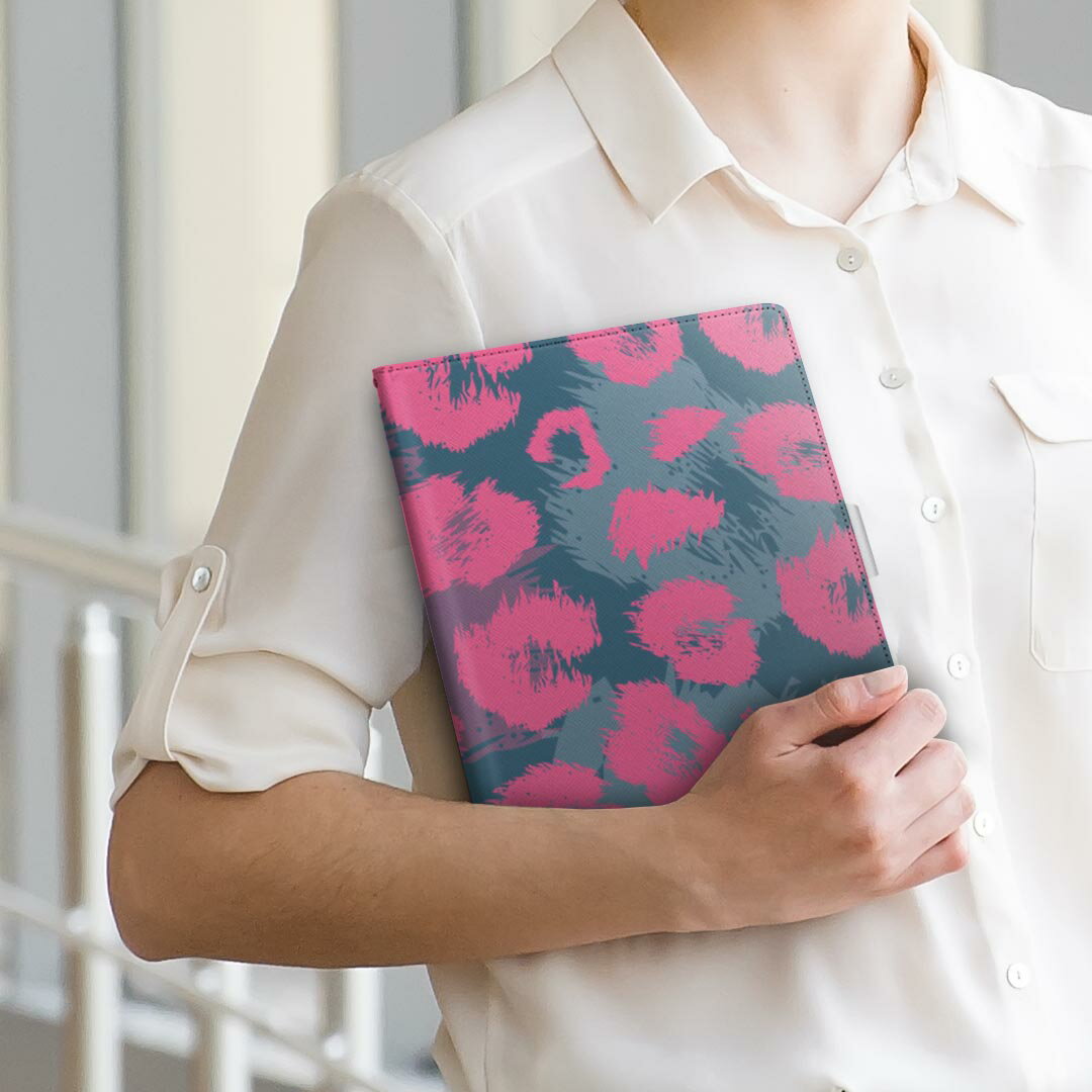 dtab Compact d-02K ディータブコンパクト D02K Mサイズ 手帳型 タブレットケース カバー 全機種対応有り レザー フリップ ダイアリー 二つ折り 革 011189 ヒョウ柄　ピンク