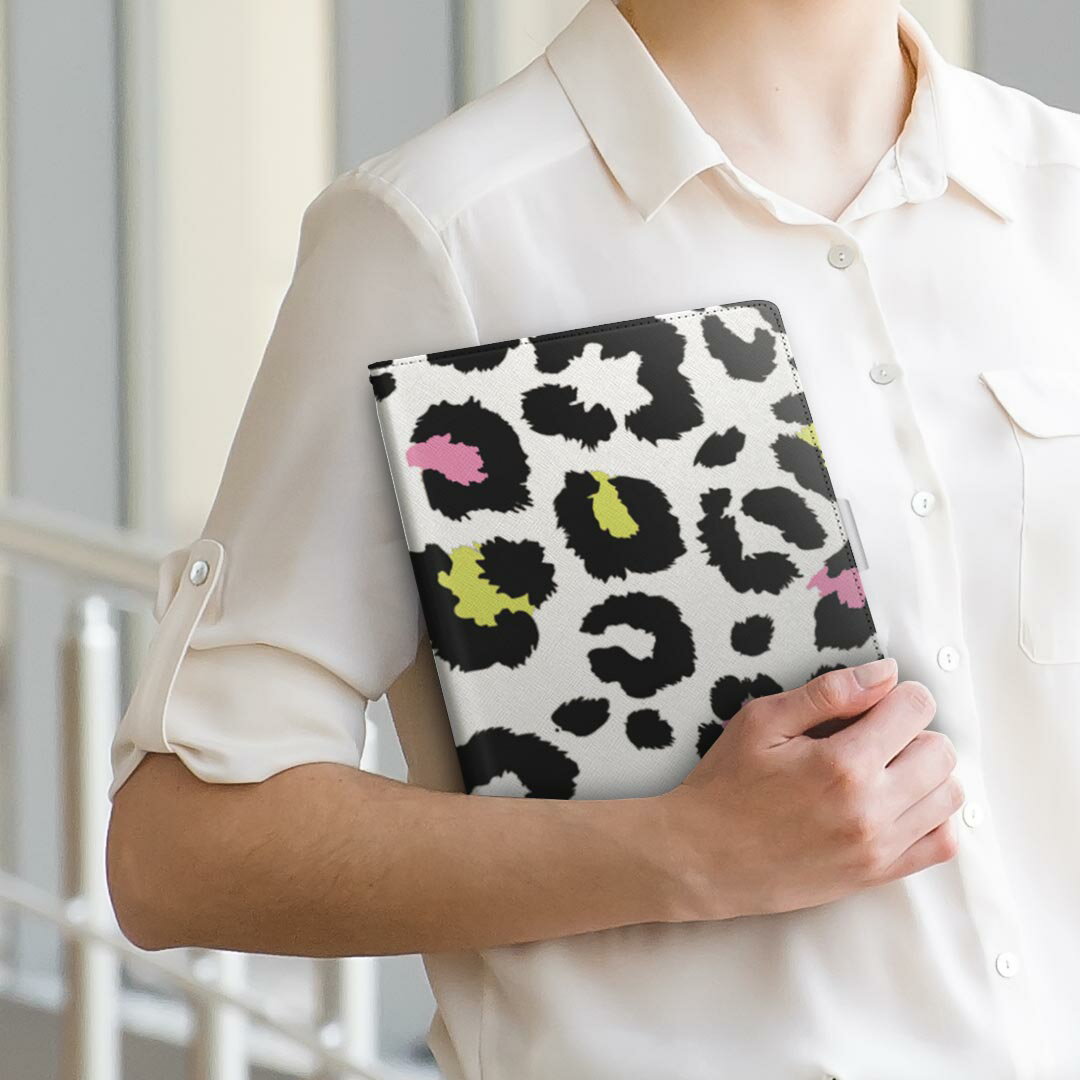 Lenovo TAB3 lenovo レノボ softbank ソフトバンク lenovotab3 Mサイズ 手帳型 タブレットケース カバー 全機種対応有り レザー フリップ ダイアリー 二つ折り 革 011582 ヒョウ柄　アニマル柄　カラフル