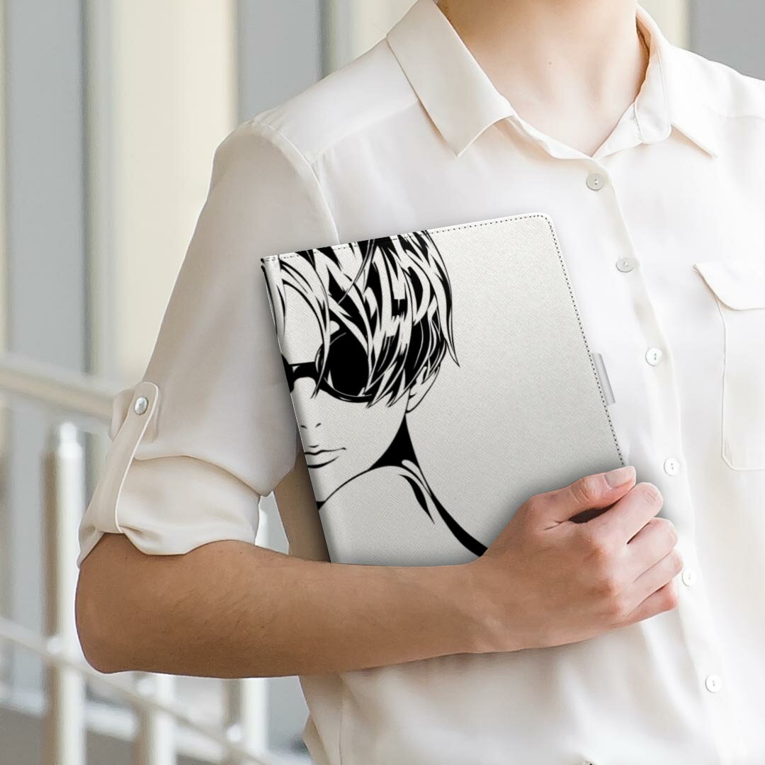 Qua tab PX LGエレクトロニクス quatabpx Mサイズ 手帳型 タブレットケース カバー 全機種対応有り レザー フリップ ダイアリー 二つ折り 革 011815 女性　サングラス