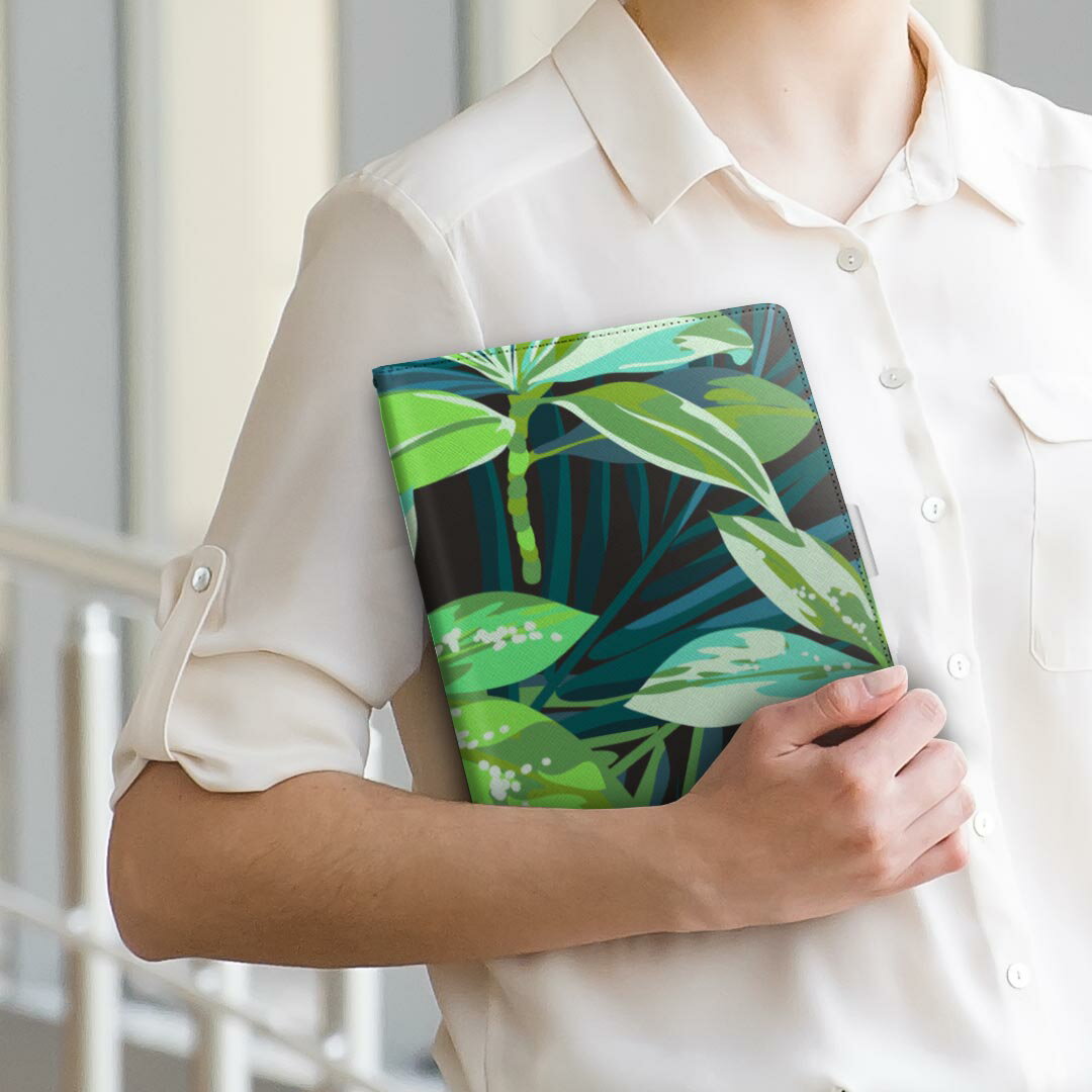 Lenovo TAB3 lenovo レノボ softbank ソフトバンク lenovotab3 Mサイズ 手帳型 タブレットケース カバー 全機種対応有り レザー フリップ ダイアリー 二つ折り 革 012049 ハイビスカス　花　植物