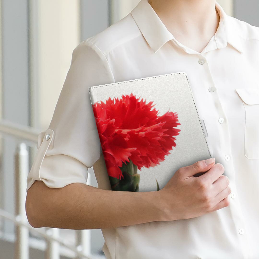 Huawei dtab d-01K ファーウェイ d01k Lサイズ 手帳型 タブレットケース カバー 全機種対応有り レザー フリップ ダイアリー 二つ折り 革 012928 母の日　カーネーション　花