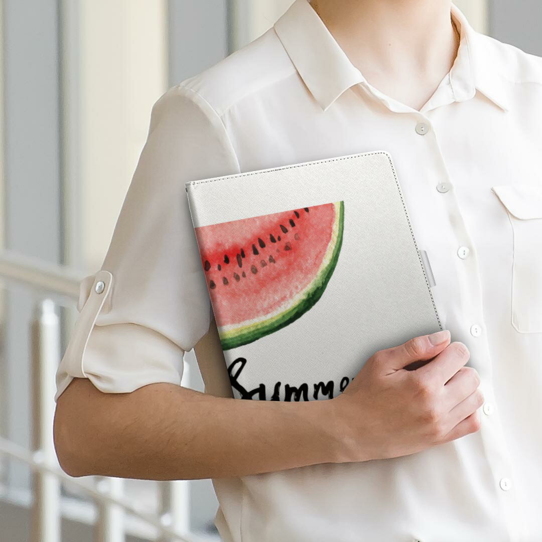 dtab d-41A d41a 対応 手帳型 タブレットケース タブレットカバー カバー レザー ケース 手帳タイプ フリップ ダイアリー 二つ折り 直接貼り付けタイプ 017843 夏 スイカ　夏　summer