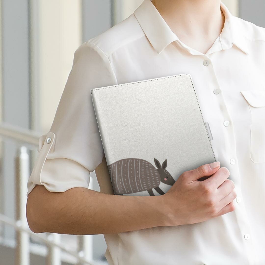 dtab Compact d-42A Lenovo docomo ドコモ Sサイズ 手帳型 タブレットケース カバー 全機種対応有り レザー フリップ ダイアリー 二つ折り 革 019932 動物 アルファベット A armadillo アルマジロ