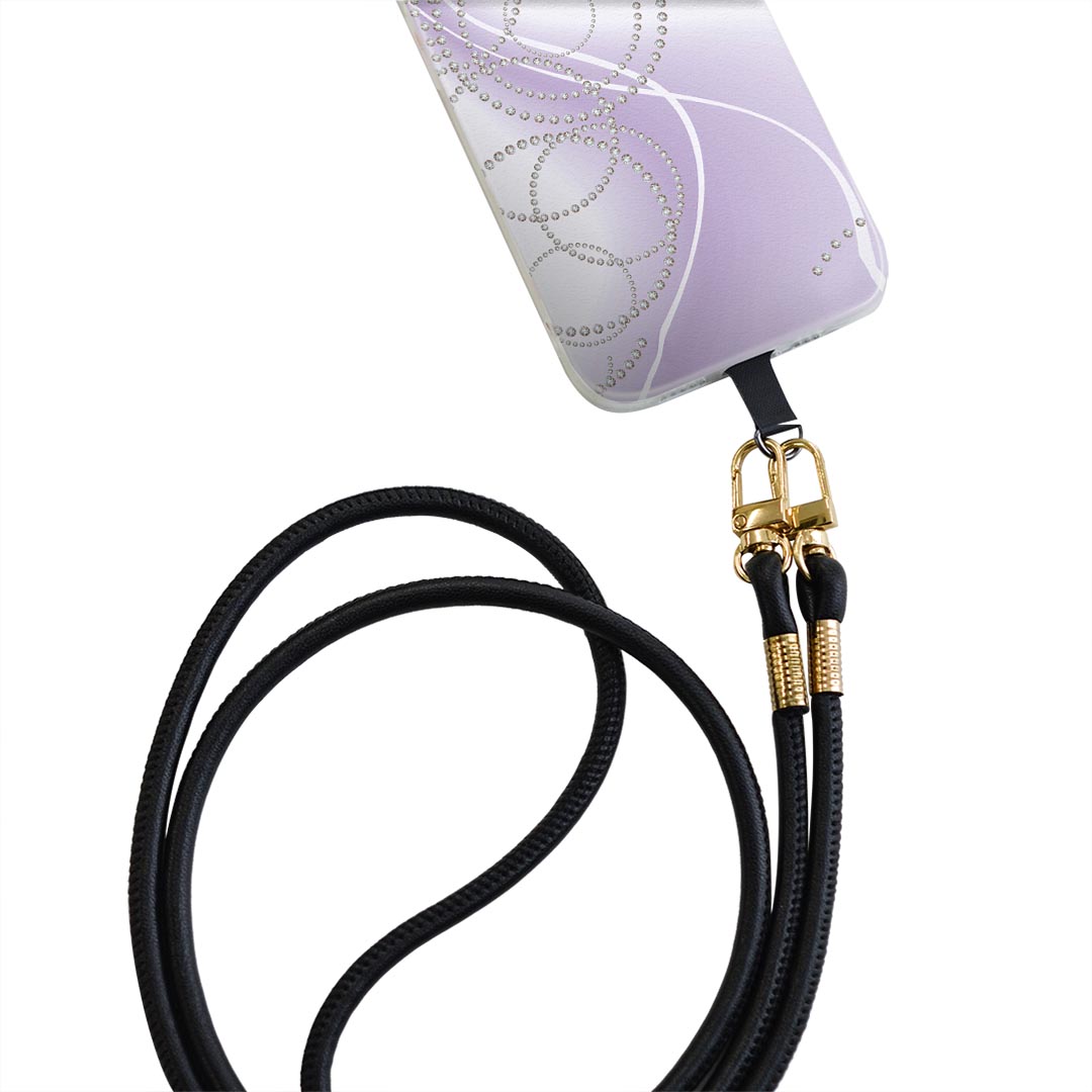 Galaxy A20 SC-02M ギャラクシー sc02m 専用 ショルダーケース ソフトケース スマホカバー 落下防止 スマホケース 斜めかけ 縄掛けケース 耐衝撃 tpu 000112 紫　パール　ダイヤ