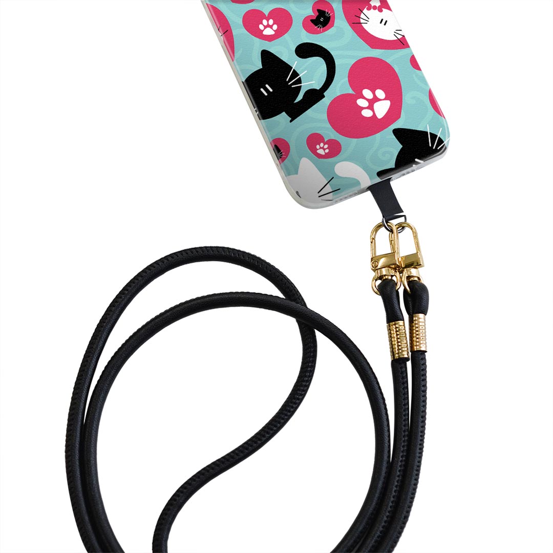 iPhone11Pro 5.8インチ iphone11 pro 専用 ショルダーケース ソフトケース スマホカバー 落下防止 スマホケース 斜めかけ 縄掛けケース 耐衝撃 tpu 000241 猫　ハート　キャラクター