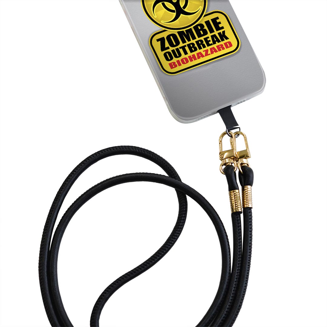 iPhone14pro 6.1インチ 専用 各キャリア iPhone14 Pro プロ 共通対応 ショルダーケース ソフトケース スマホカバー 落下防止 スマホケース 斜めかけ 縄掛けケース 耐衝撃 tpu 001180 標識 ゾンビ バイオハザード