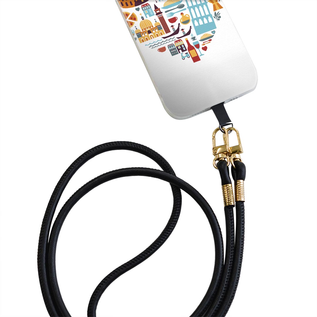 Galaxy A20 SC-02M ギャラクシー sc02m 専用 ショルダーケース ソフトケース スマホカバー 落下防止 スマホケース 斜めかけ 縄掛けケース 耐衝撃 tpu 001187 ハート　街　イタリア