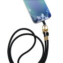Galaxy A20 SC-02M ギャラクシー sc02m 専用 ショルダーケース ソフトケース スマホカバー 落下防止 スマホケース 斜めかけ 縄掛けケース 耐衝撃 tpu 001453 雪の結晶 オーロラ(2)