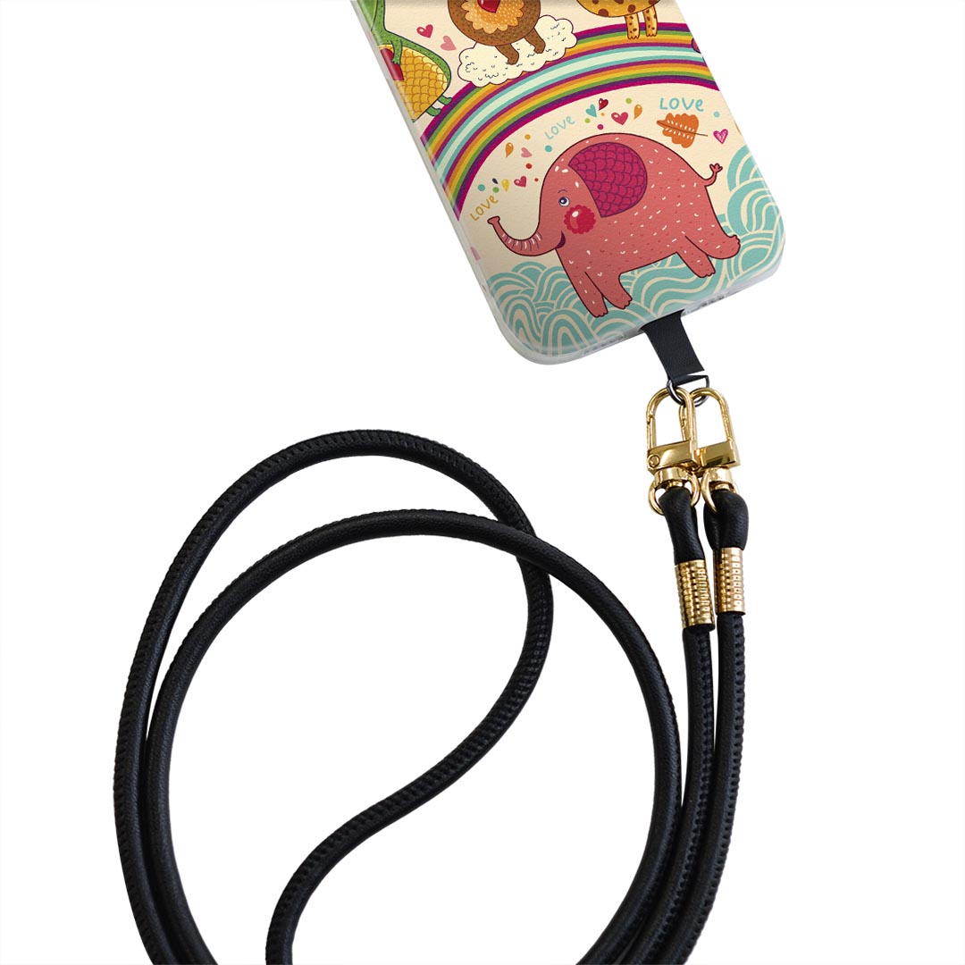 iPhone14pro 6.1インチ 専用 各キャリア iPhone14 Pro プロ 共通対応 ショルダーケース ソフトケース スマホカバー 落下防止 スマホケース 斜めかけ 縄掛けケース 耐衝撃 tpu 002831 動物　キャラクター　カラフル