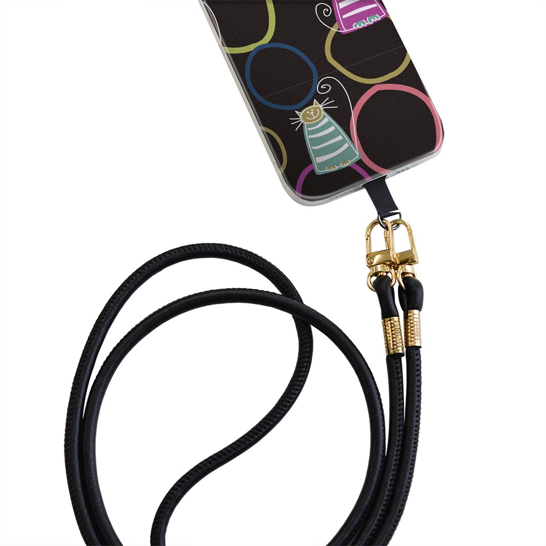 iPhone14pro 6.1インチ 専用 各キャリア iPhone14 Pro プロ 共通対応 ショルダーケース ソフトケース スマホカバー 落下防止 スマホケース 斜めかけ 縄掛けケース 耐衝撃 tpu 003741 猫　動物　キャラクター