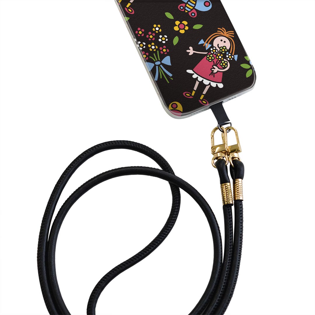 Xperia Ace SO-02L エクスペリア エース so02l 専用 ショルダーケース ソフトケース スマホカバー 落下防止 スマホケース 斜めかけ 縄掛けケース 耐衝撃 tpu 003894 キャラクター　花　ポップ