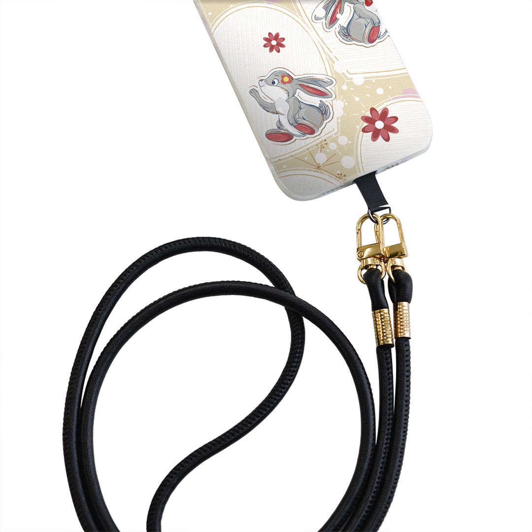 Xperia Ace SO-02L エクスペリア エース so02l 専用 ショルダーケース ソフトケース スマホカバー 落下防止 スマホケース 斜めかけ 縄掛けケース 耐衝撃 tpu 004195 花　うさぎ　キャラクター