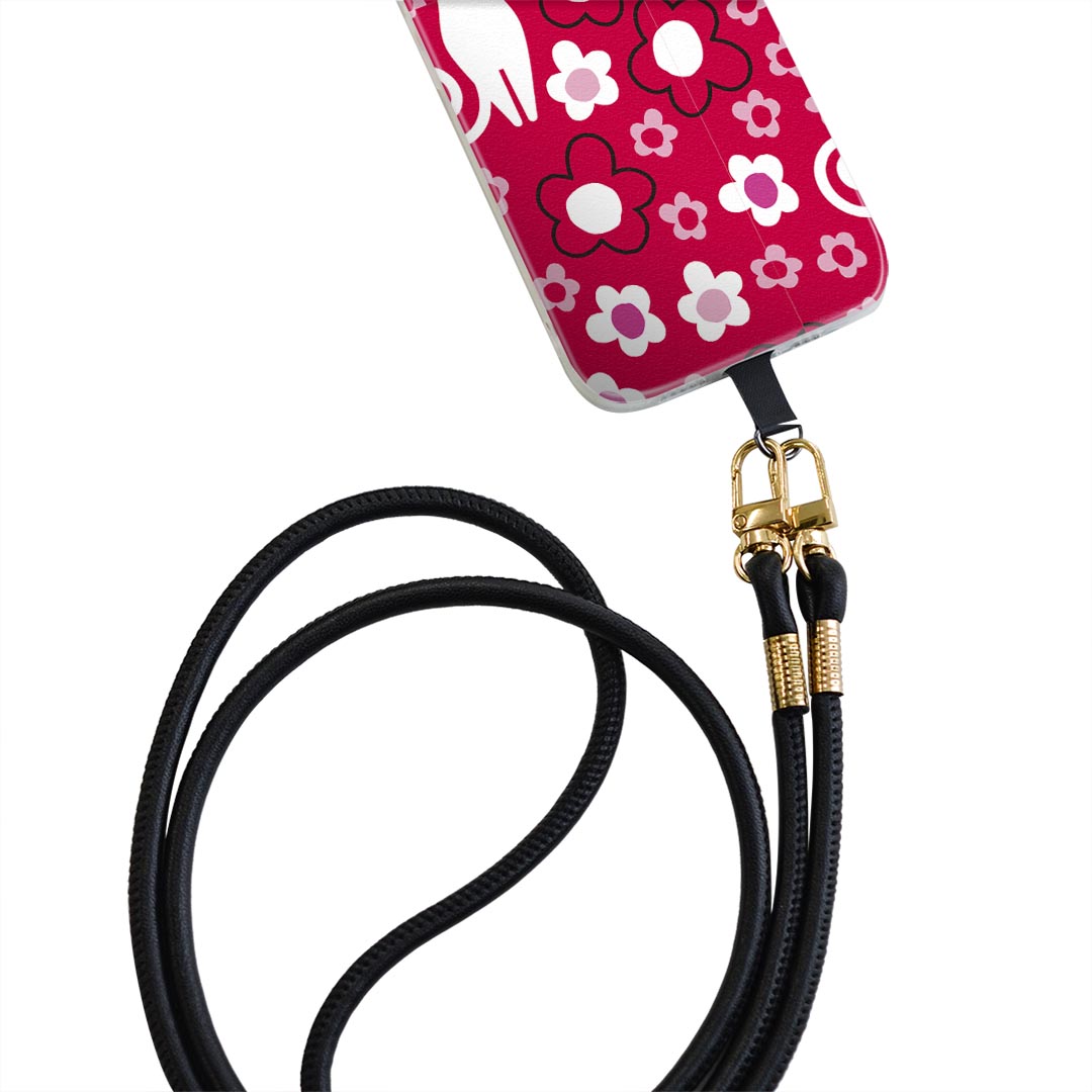 iPhone14pro 6.1インチ 専用 各キャリア iPhone14 Pro プロ 共通対応 ショルダーケース ソフトケース スマホカバー 落下防止 スマホケース 斜めかけ 縄掛けケース 耐衝撃 tpu 004458 猫　花　キャラクター