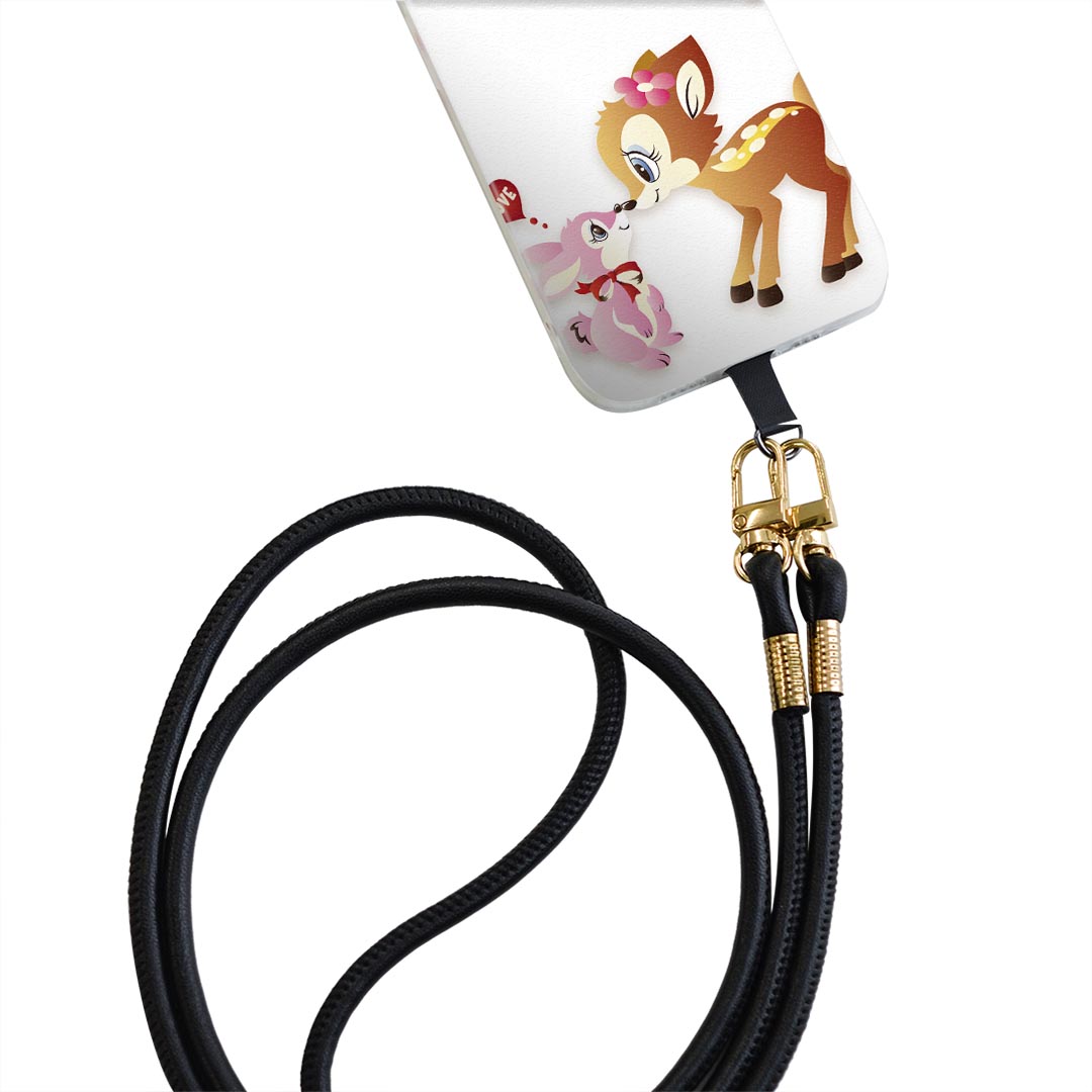 Xperia Ace SO-02L エクスペリア エース so02l 専用 ショルダーケース ソフトケース スマホカバー 落下防止 スマホケース 斜めかけ 縄掛けケース 耐衝撃 tpu 004482 バンビ　キャラクター