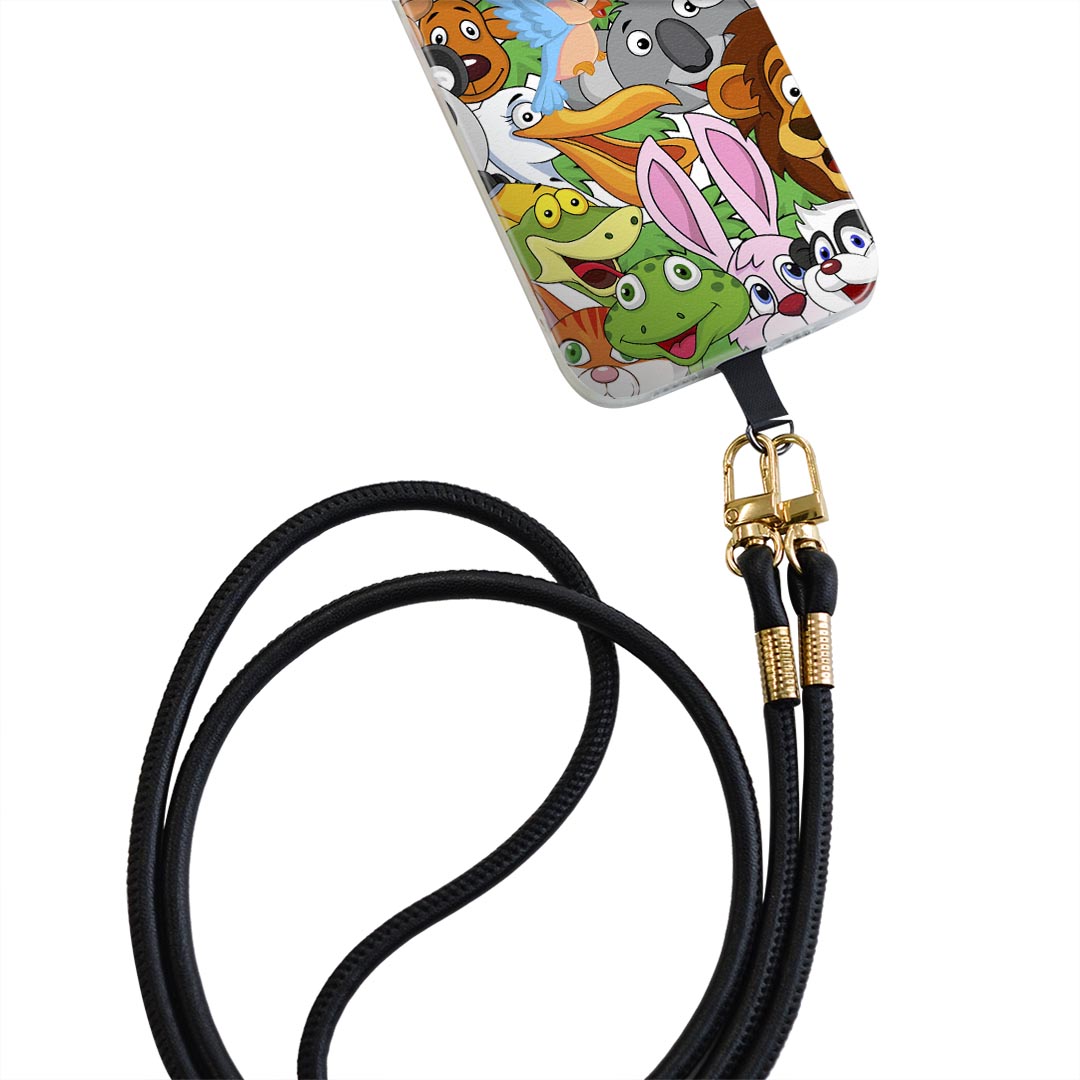 iPhone14pro 6.1インチ 専用 各キャリア iPhone14 Pro プロ 共通対応 ショルダーケース ソフトケース スマホカバー 落下防止 スマホケース 斜めかけ 縄掛けケース 耐衝撃 tpu 004562 動物　キャラクター