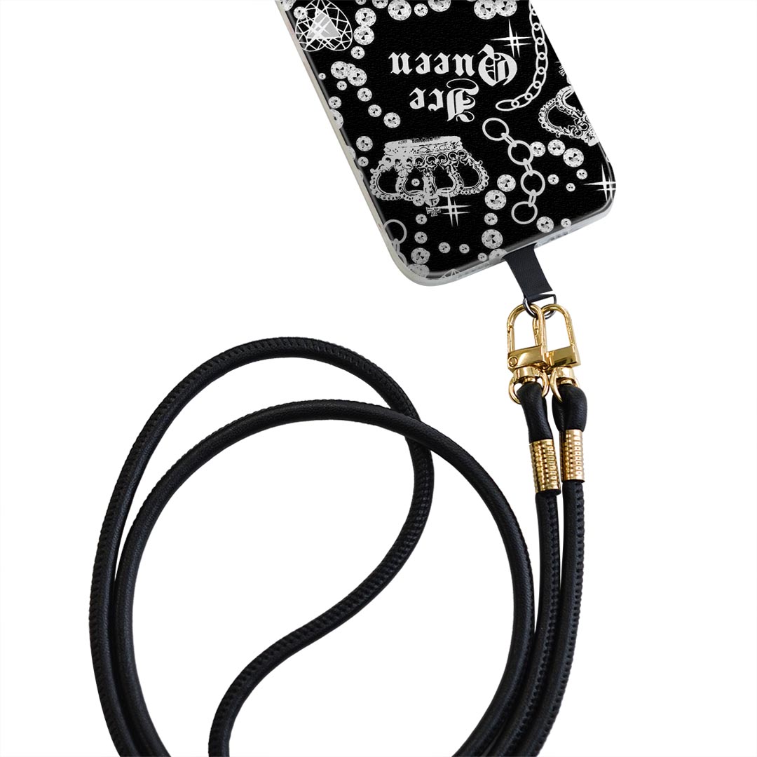 Galaxy A20 SC-02M ギャラクシー sc02m 専用 ショルダーケース ソフトケース スマホカバー 落下防止 スマホケース 斜めかけ 縄掛けケース 耐衝撃 tpu 004950 クラウン　王冠　英語　黒