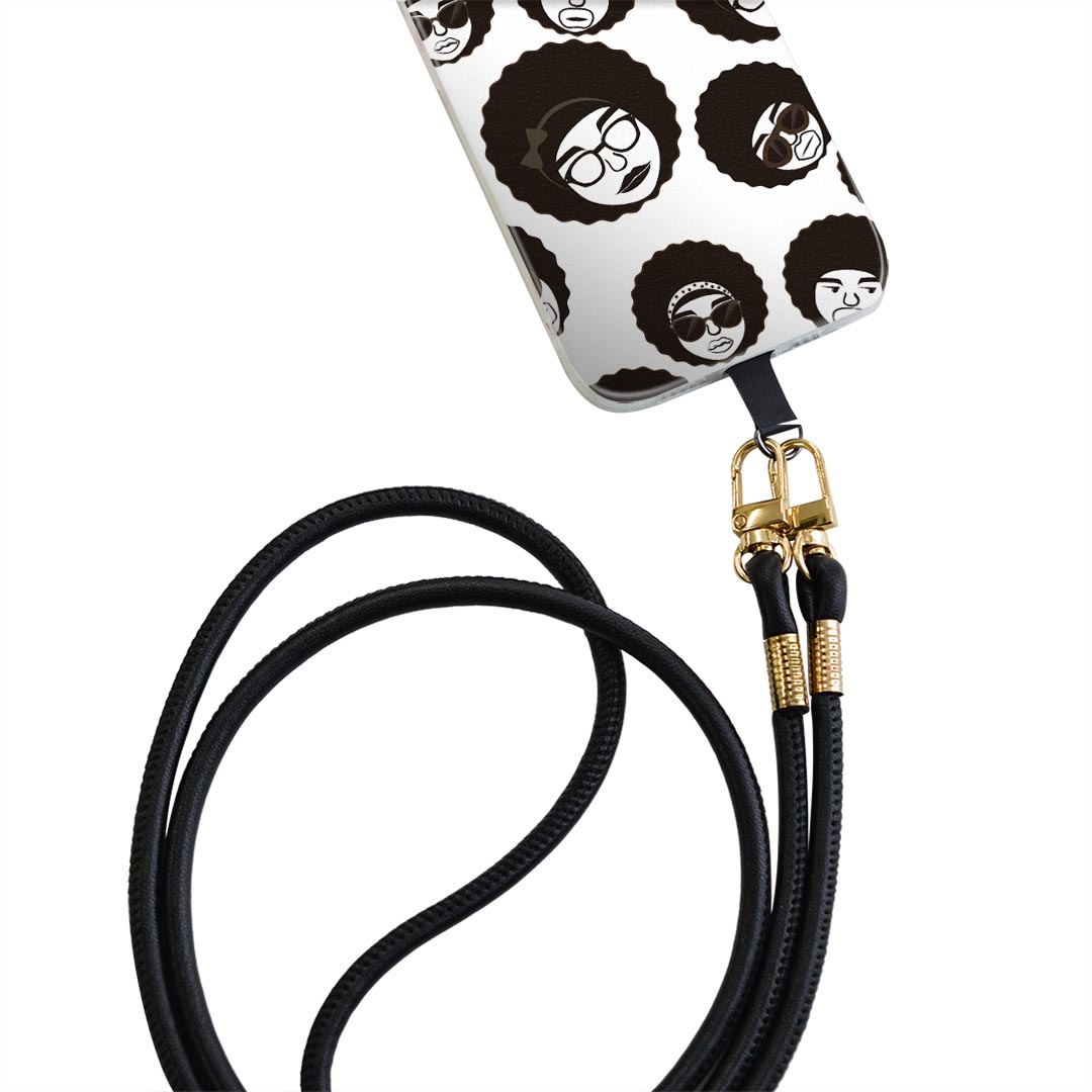 iPhone11Pro 5.8インチ iphone11 pro 専用 ショルダーケース ソフトケース スマホカバー 落下防止 スマホケース 斜めかけ 縄掛けケース 耐衝撃 tpu 007361 アフロ　キャラクター　模様