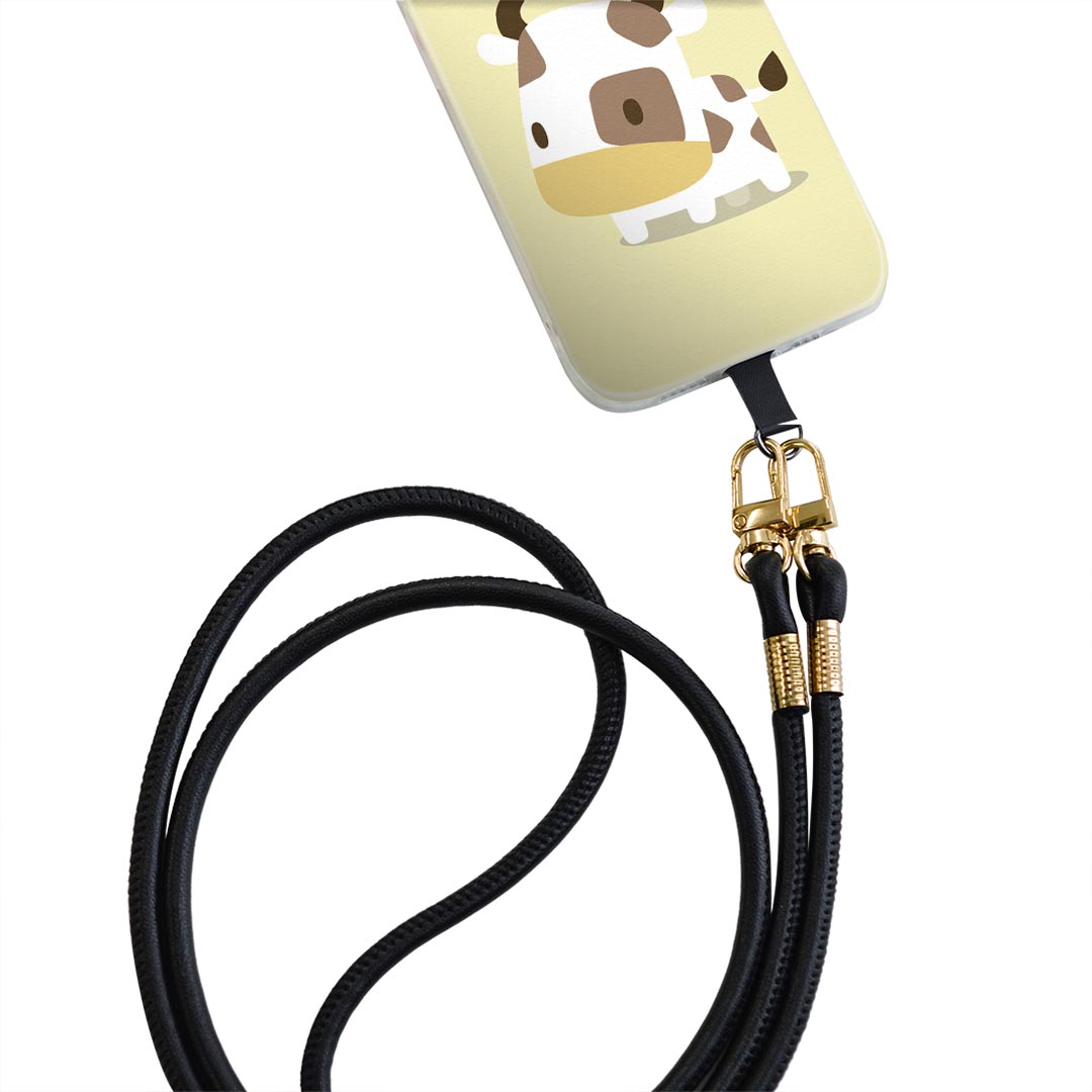 iPhone11Pro 5.8インチ iphone11 pro 専用 ショルダーケース ソフトケース スマホカバー 落下防止 スマホケース 斜めかけ 縄掛けケース 耐衝撃 tpu 007850 牛　うし　イラスト　キャラクター